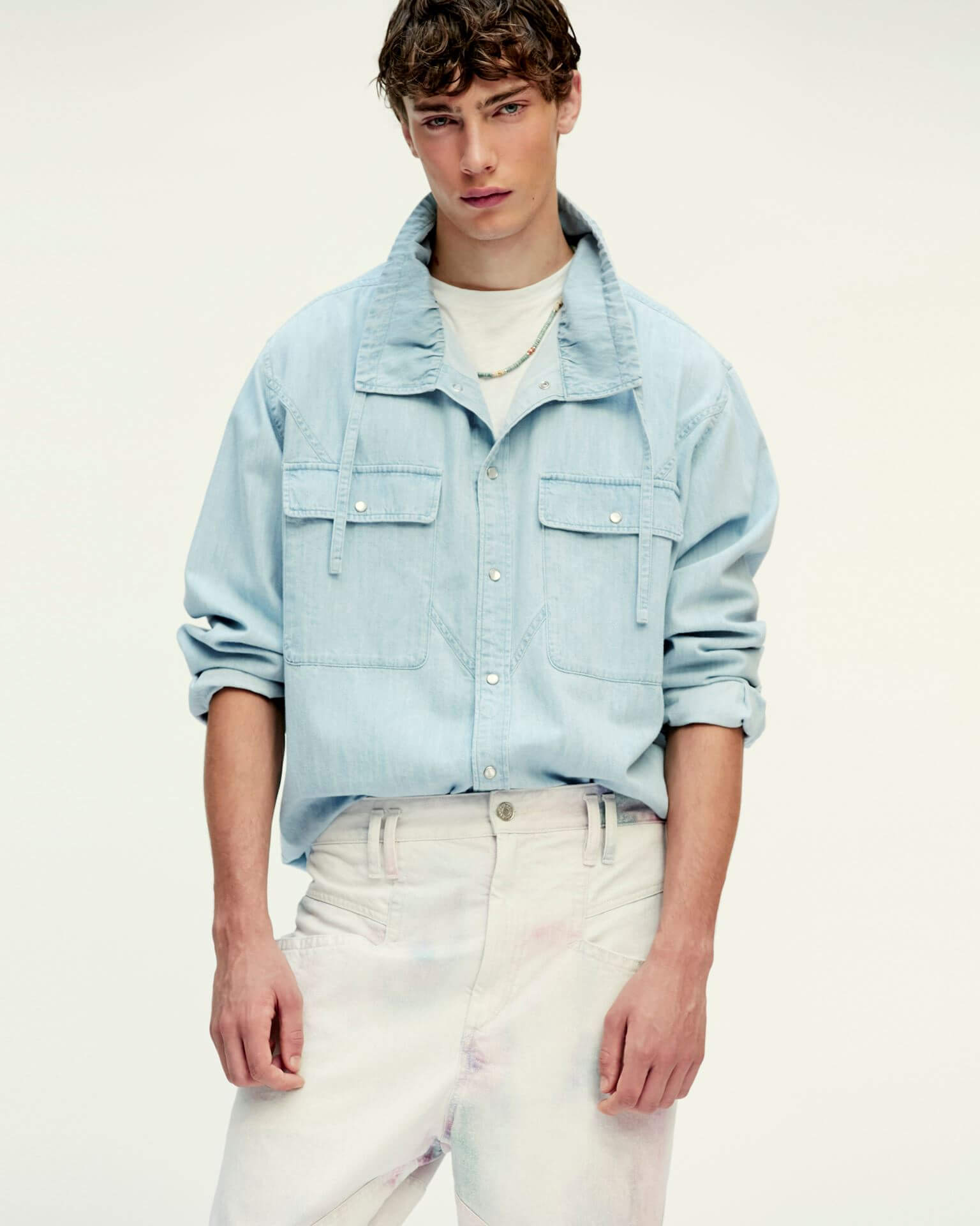 Wedding linen shirt in mint - Image 5